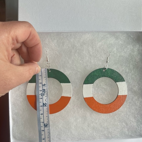 Irish Flag Hoop Earrings - Picture 7 of 7